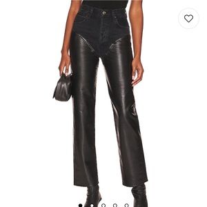 AGOLDE Leather & Denim Jeans